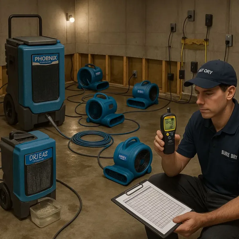 Structural Drying and Dehumidification process in Claiborne County, MS